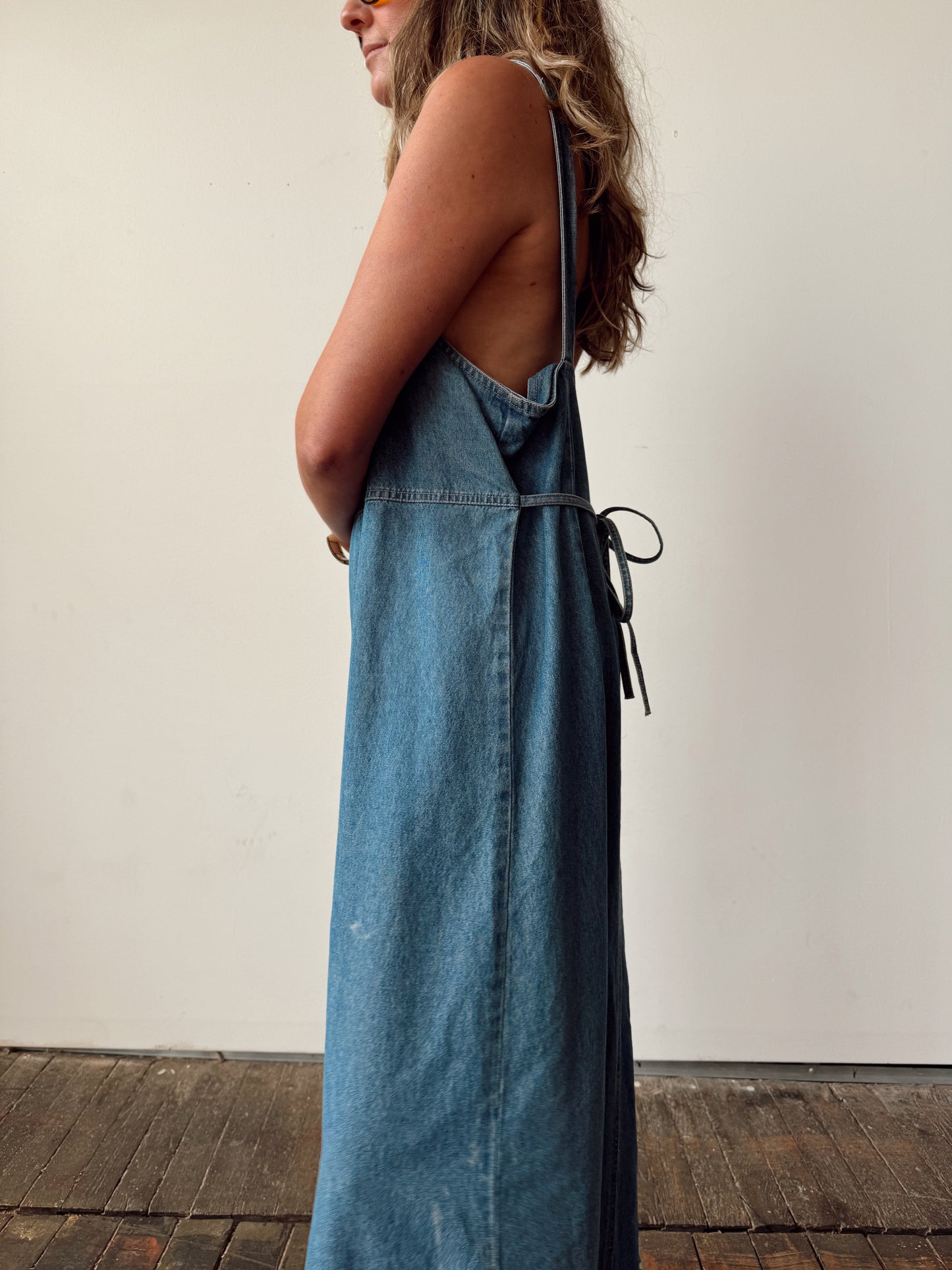 Harbor Sport Denim Apron Dress (L)