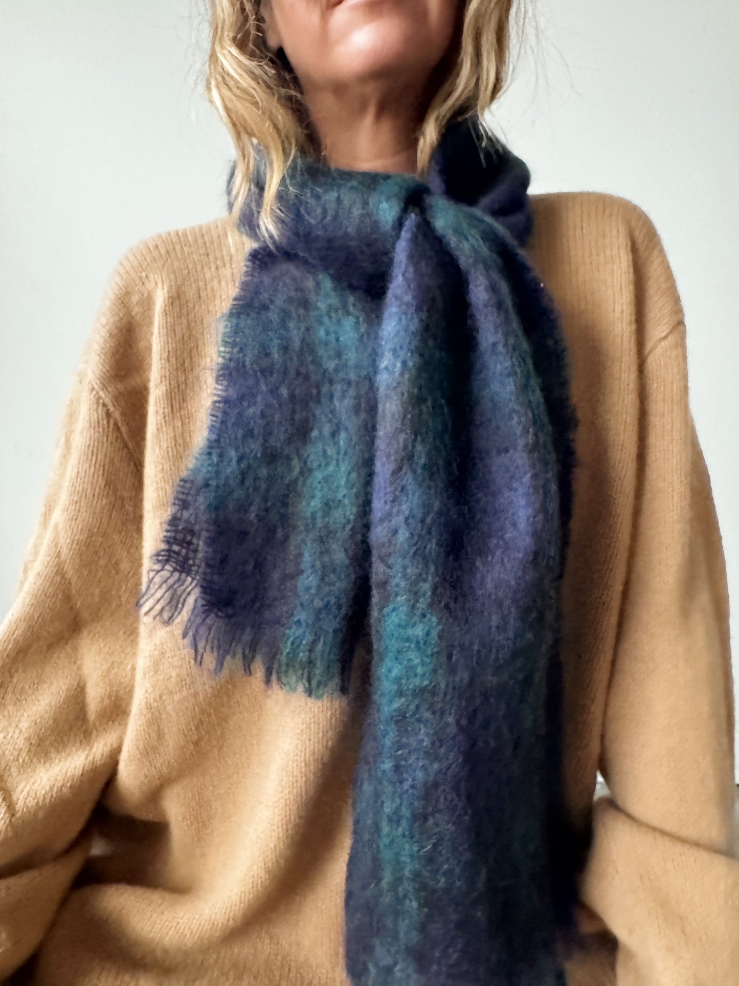 Mohair Plaid Scarf