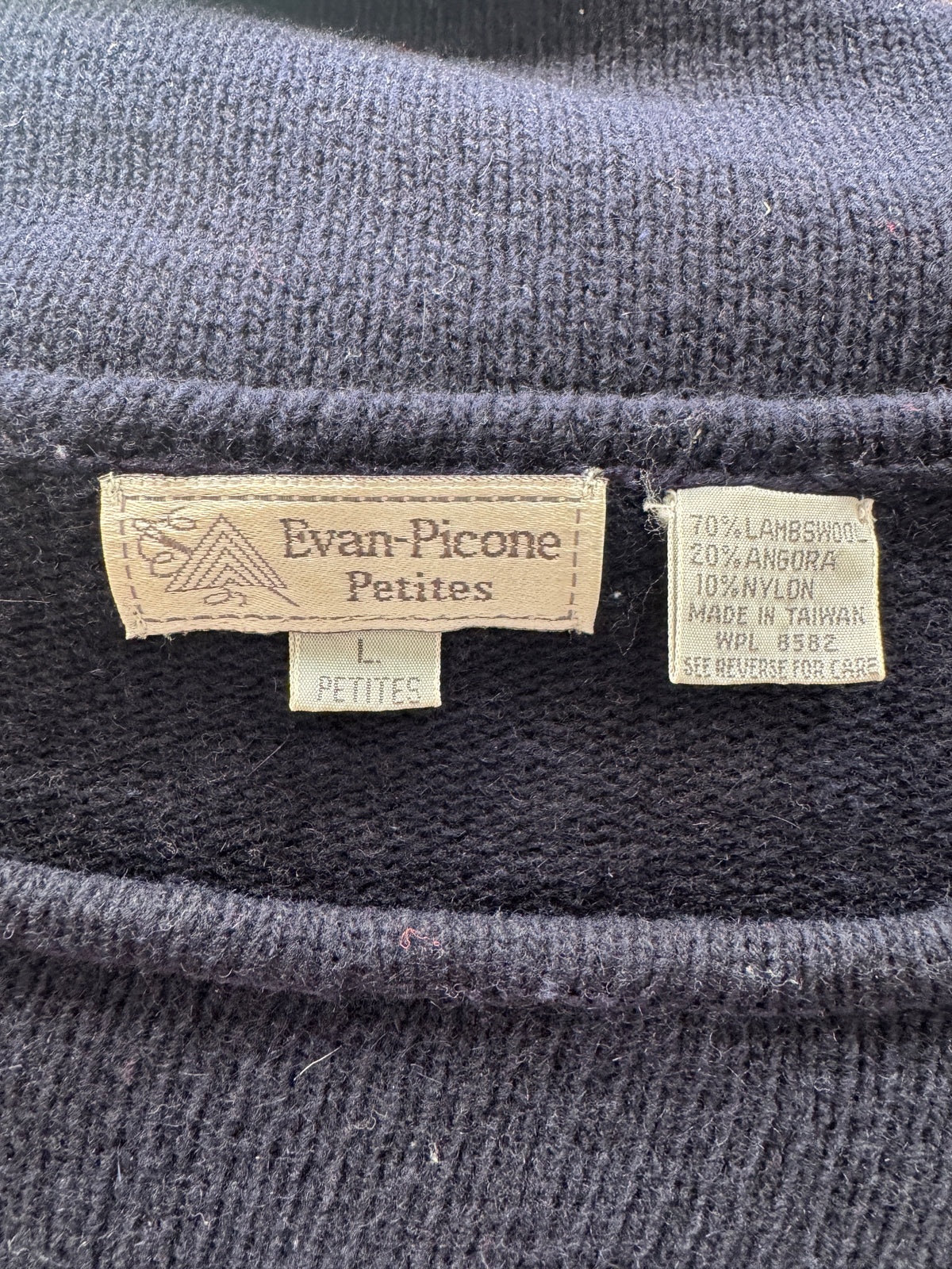 Navy Graphic Stripes Wool 80s Sweater