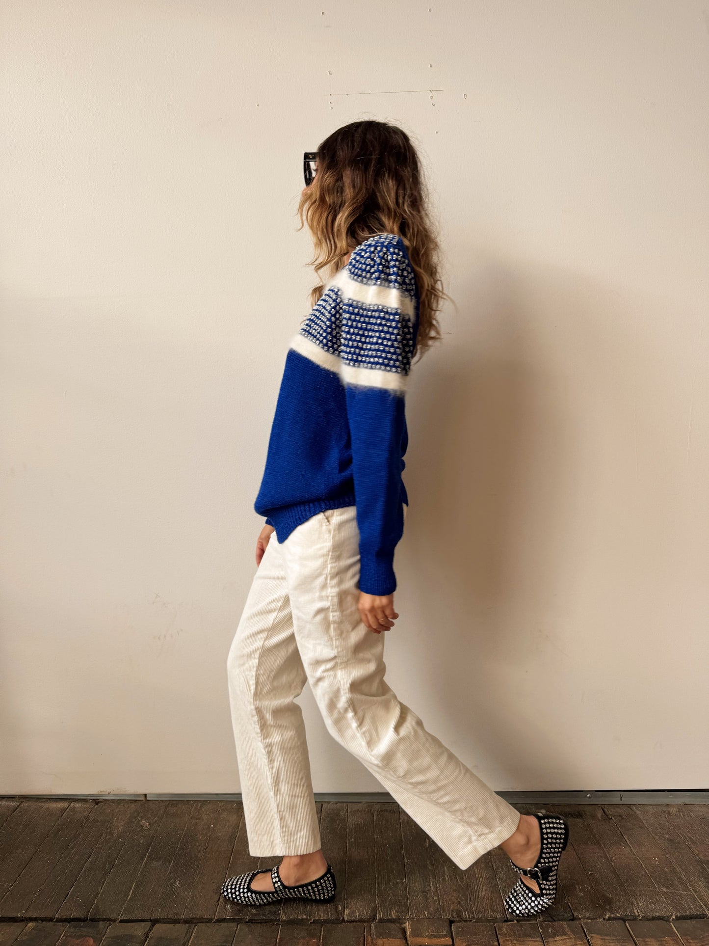 Blue and Silver 90s Knit Sweater (L)