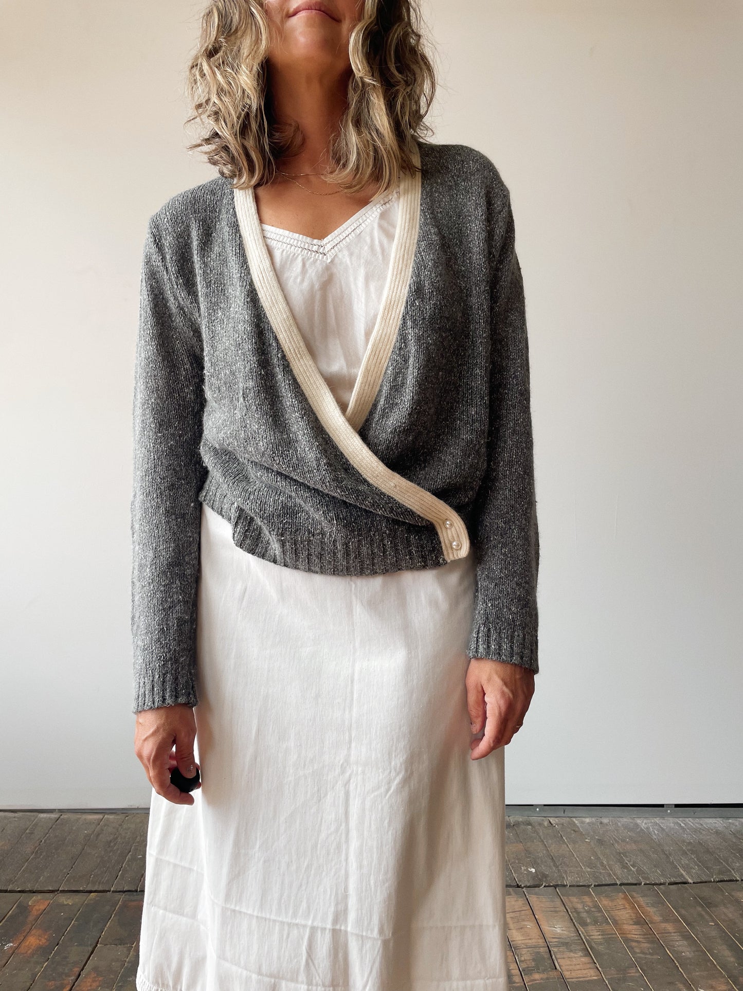 Angora Pearl Wrap Cardigan