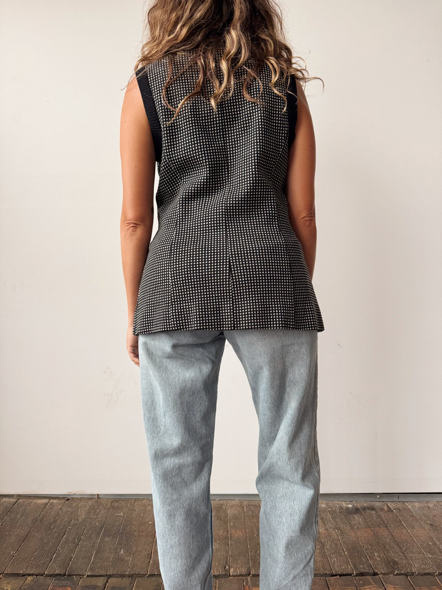 Act lll Checkered Wool 70s Vest (M)