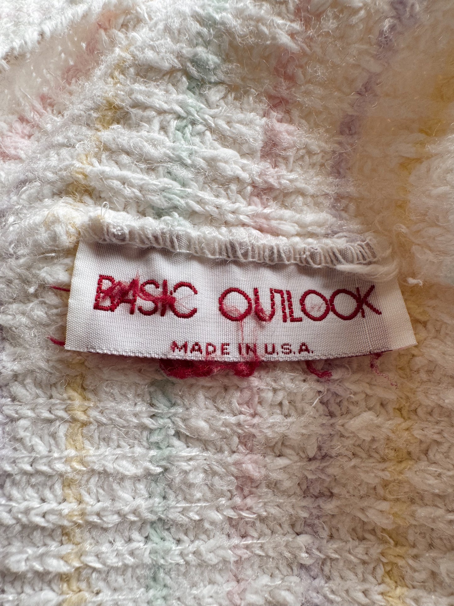 Marled Pastel V-Neck Sweater (S)