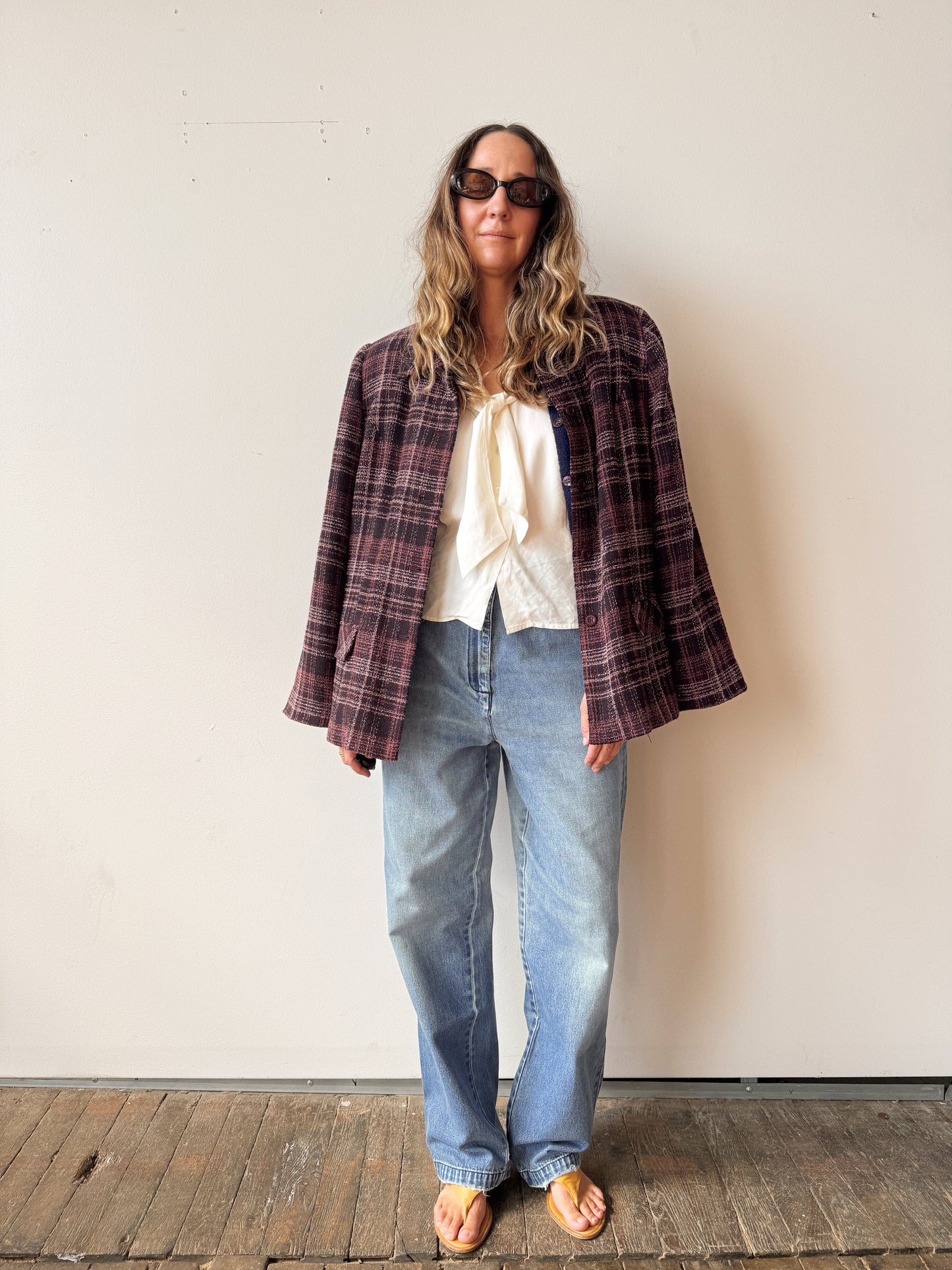 00s Pocket Purple Blazer Coat (M)