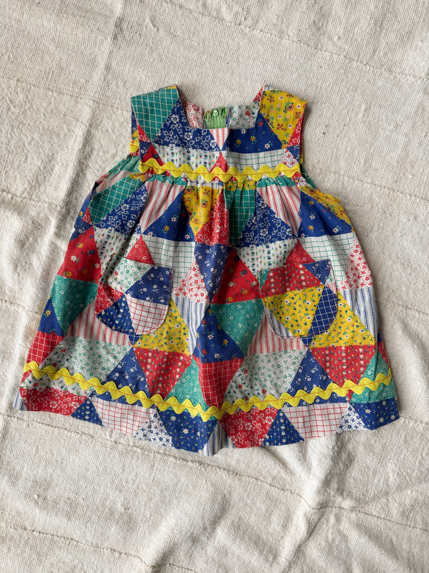 70s Patchwork Handmade Dress (3T)