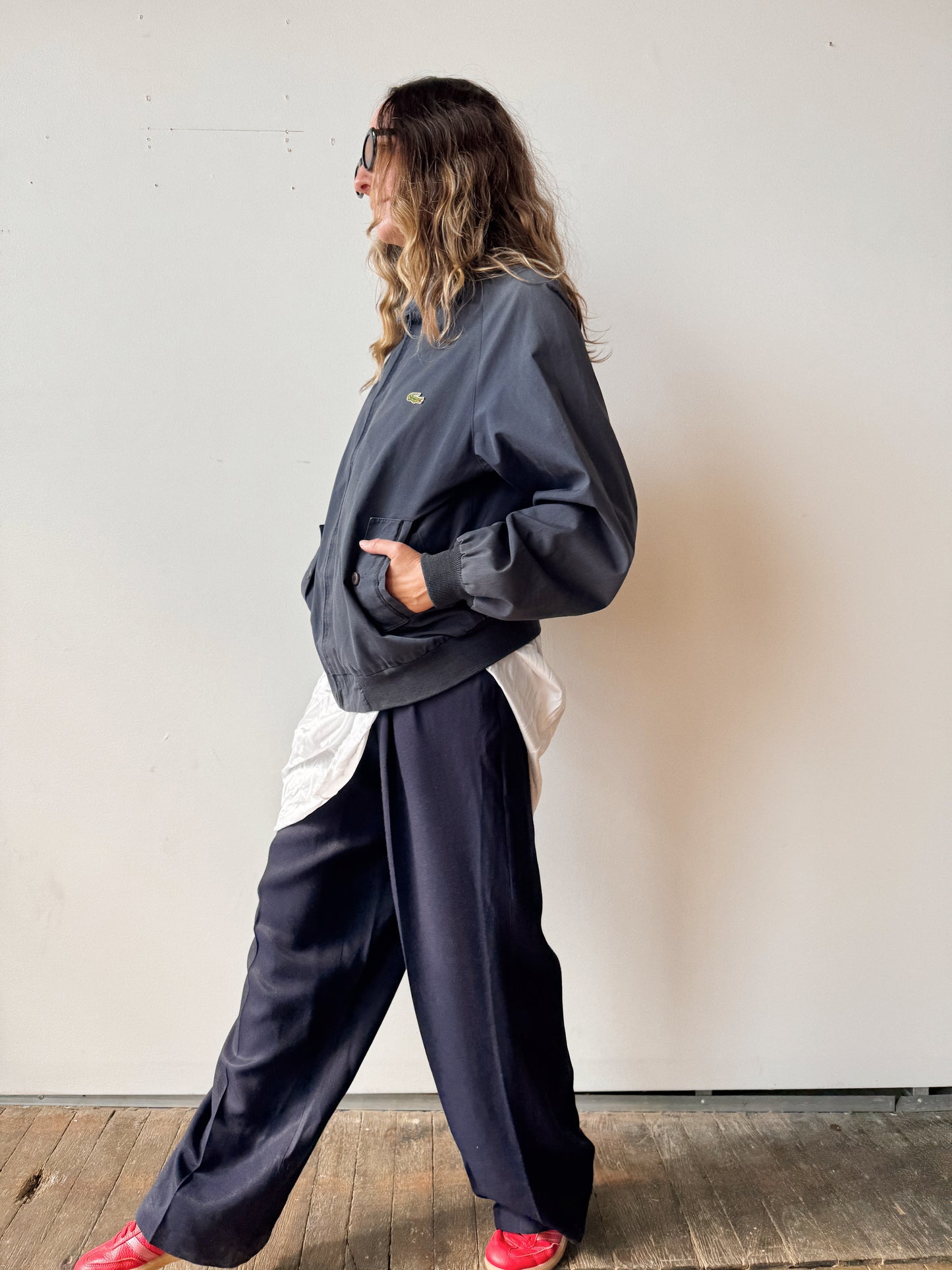 Izod Lacoste Navy 90s Zip Jacket (Mens M)