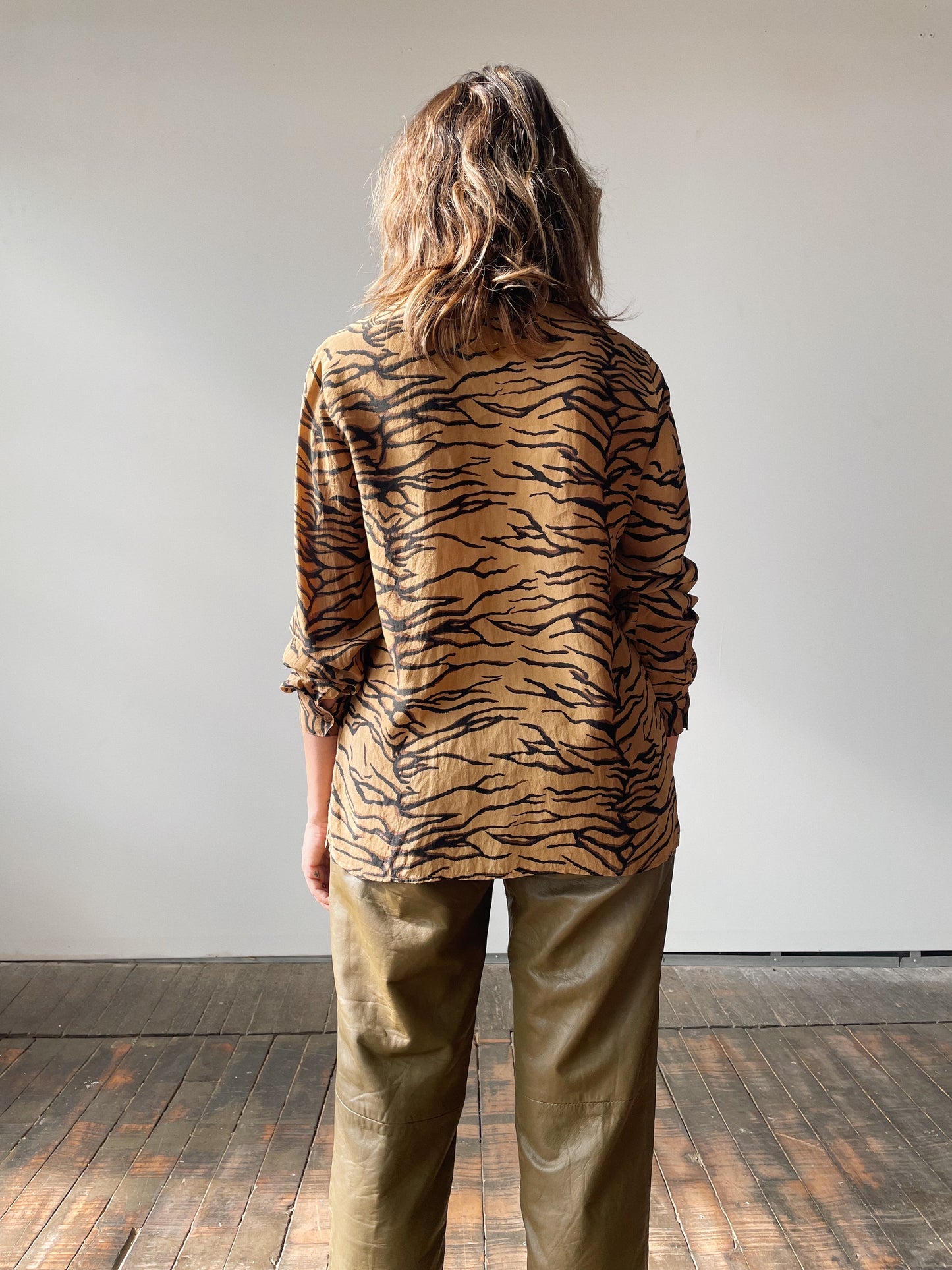 Tiger Silk Stripe Blouse (S)