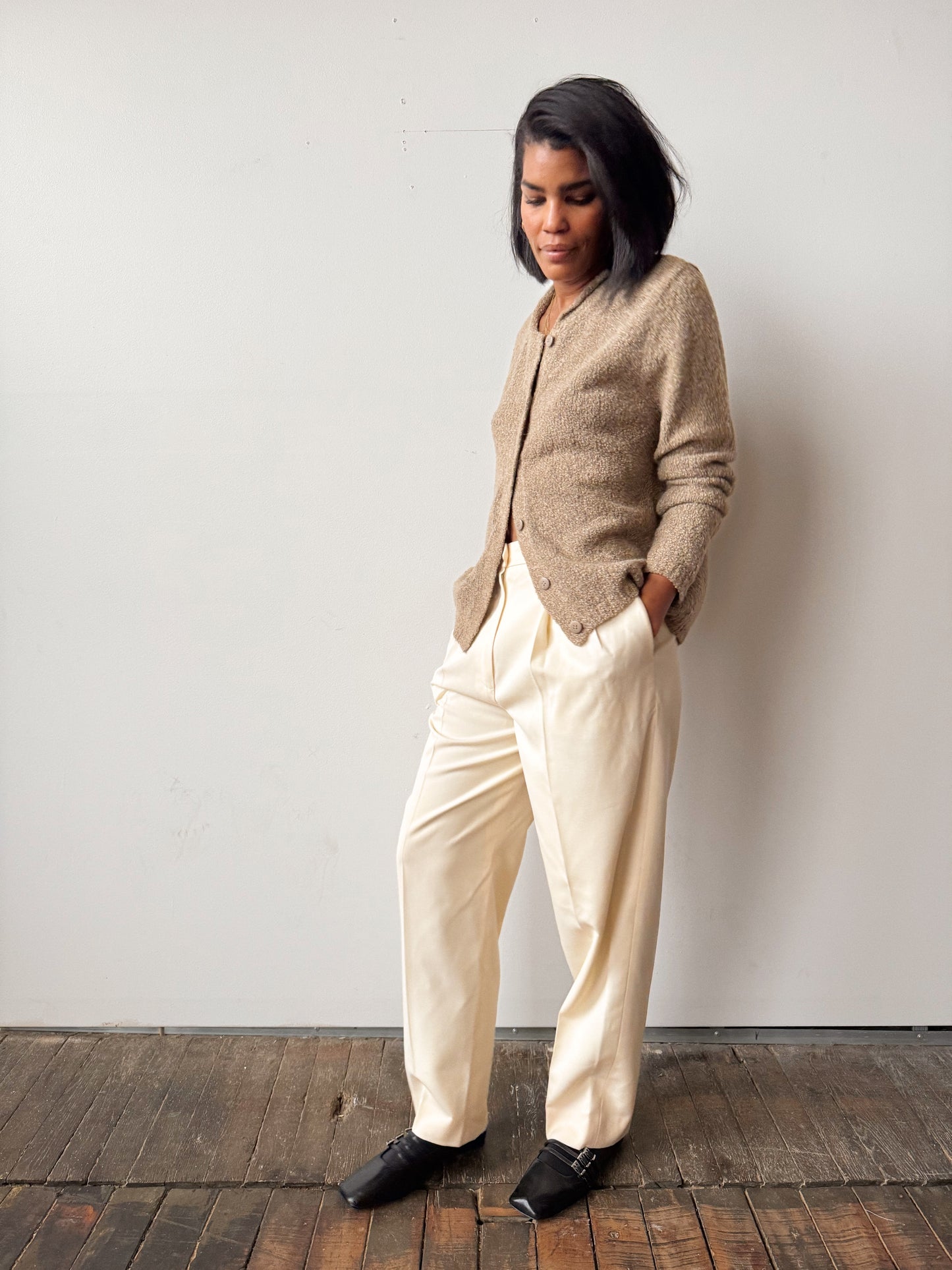 Ivory 90s Wool Trouser Pants (27)