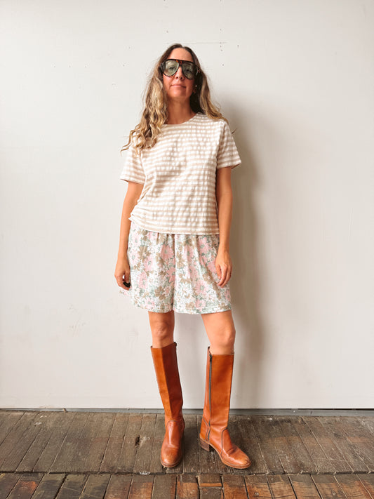 Floral 90s Shenanigans Elastic Shorts (25")