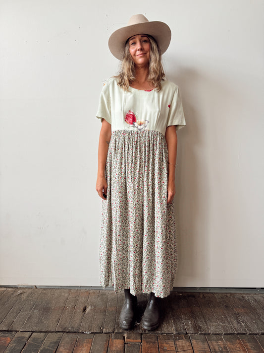 Floral 90s Maxi Dress (M)