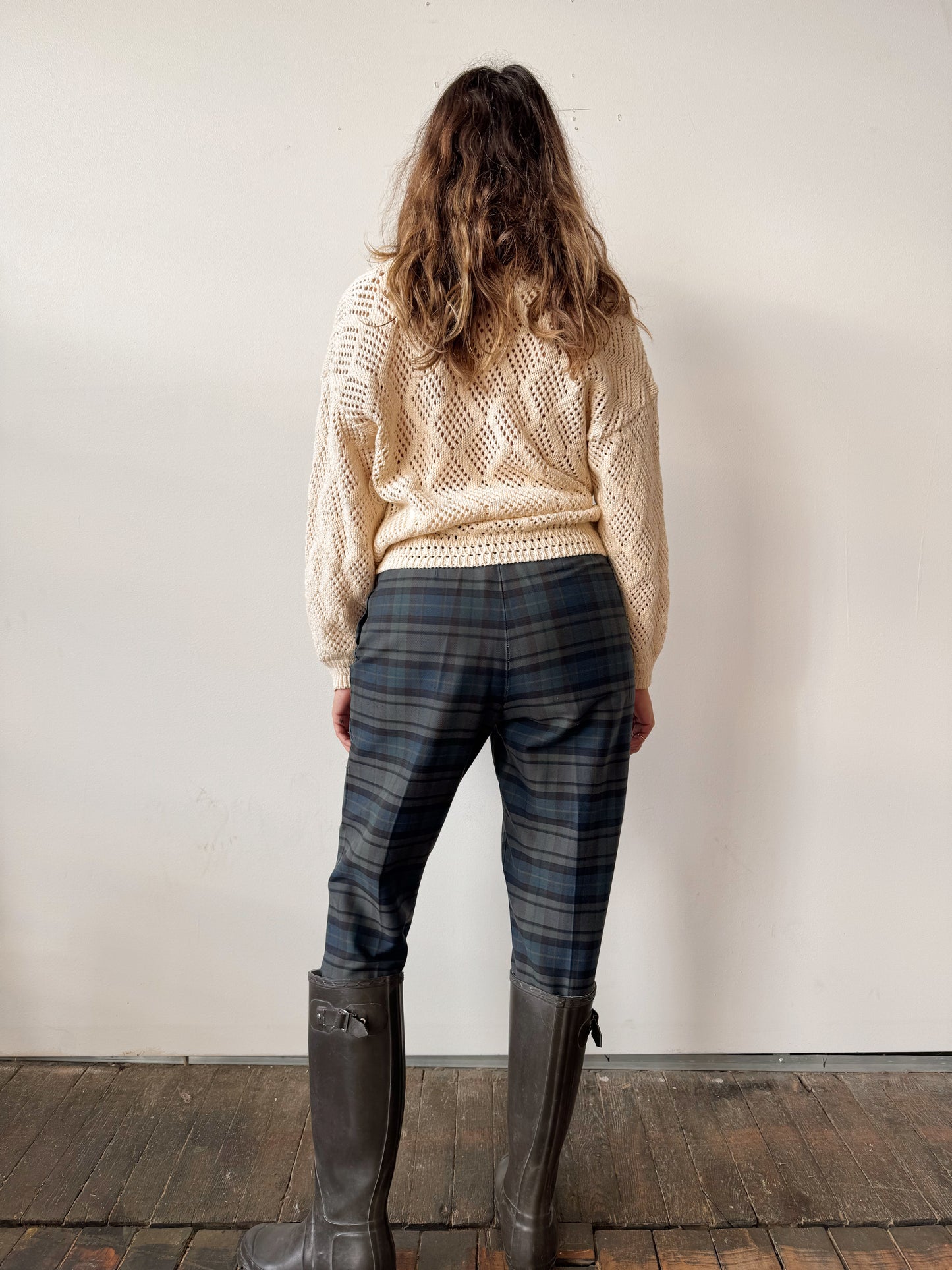 Knit 90s Sweater with Lace Collar (M)