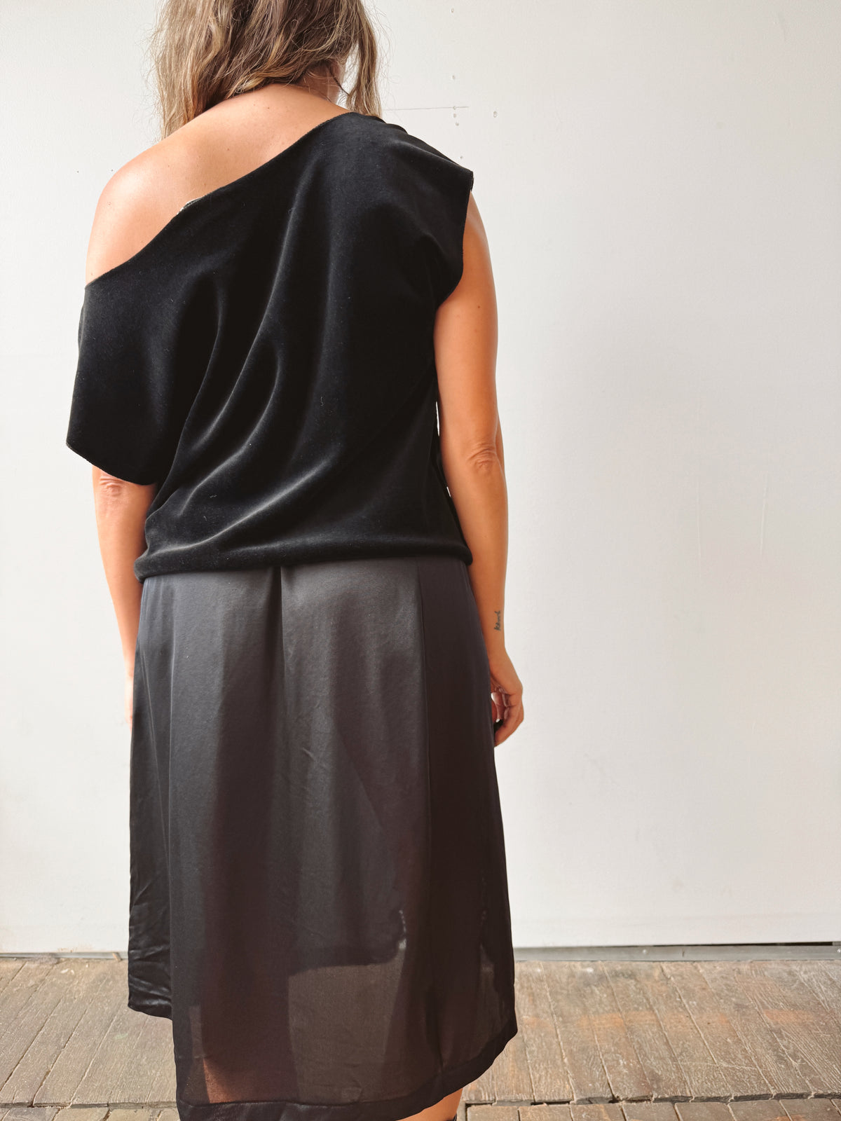Zoran Velvet Off Shoulder 80s Blouse (M)