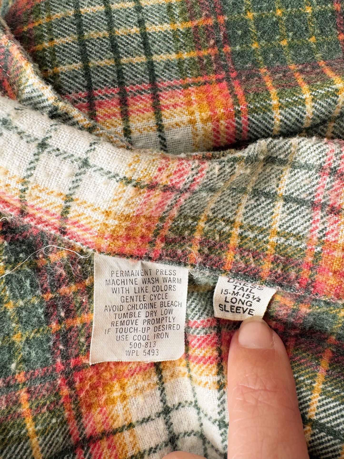 Plaid 70s Flannel Shirt (L)