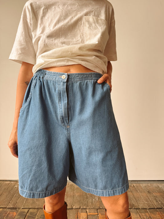 Denim 90s Mom Shorts (29" elastic)