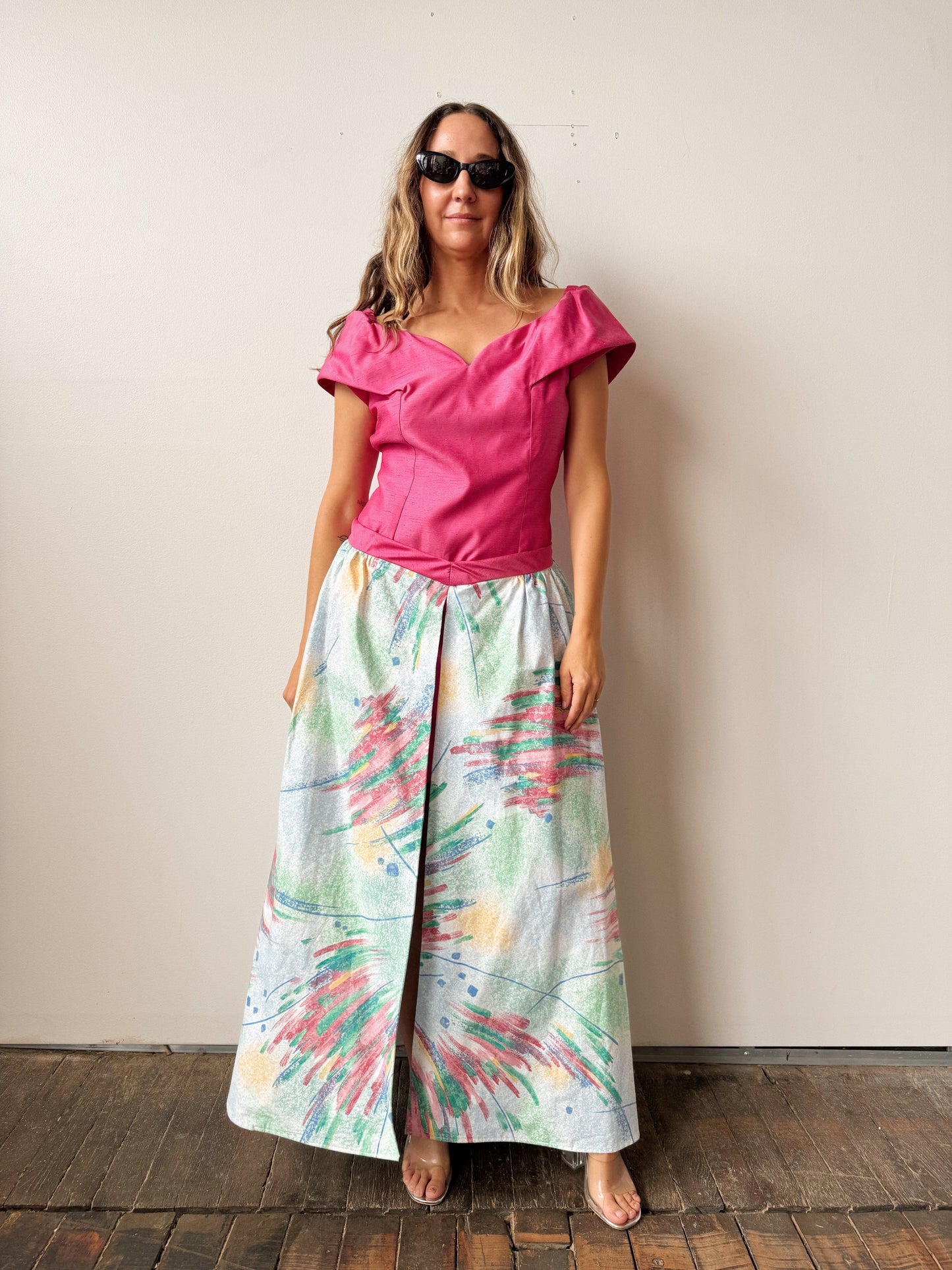 Two-Piece Handmade 90s Evening Dress (M)