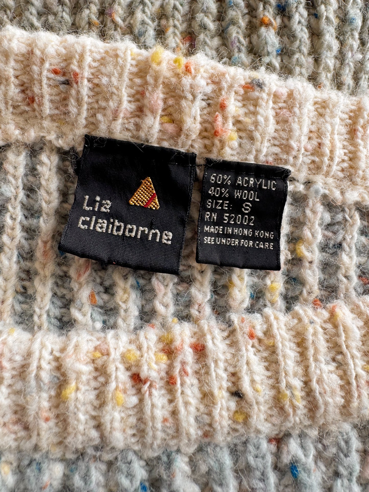 Neapolitan Knit 80s Sweater with Button Details (S)