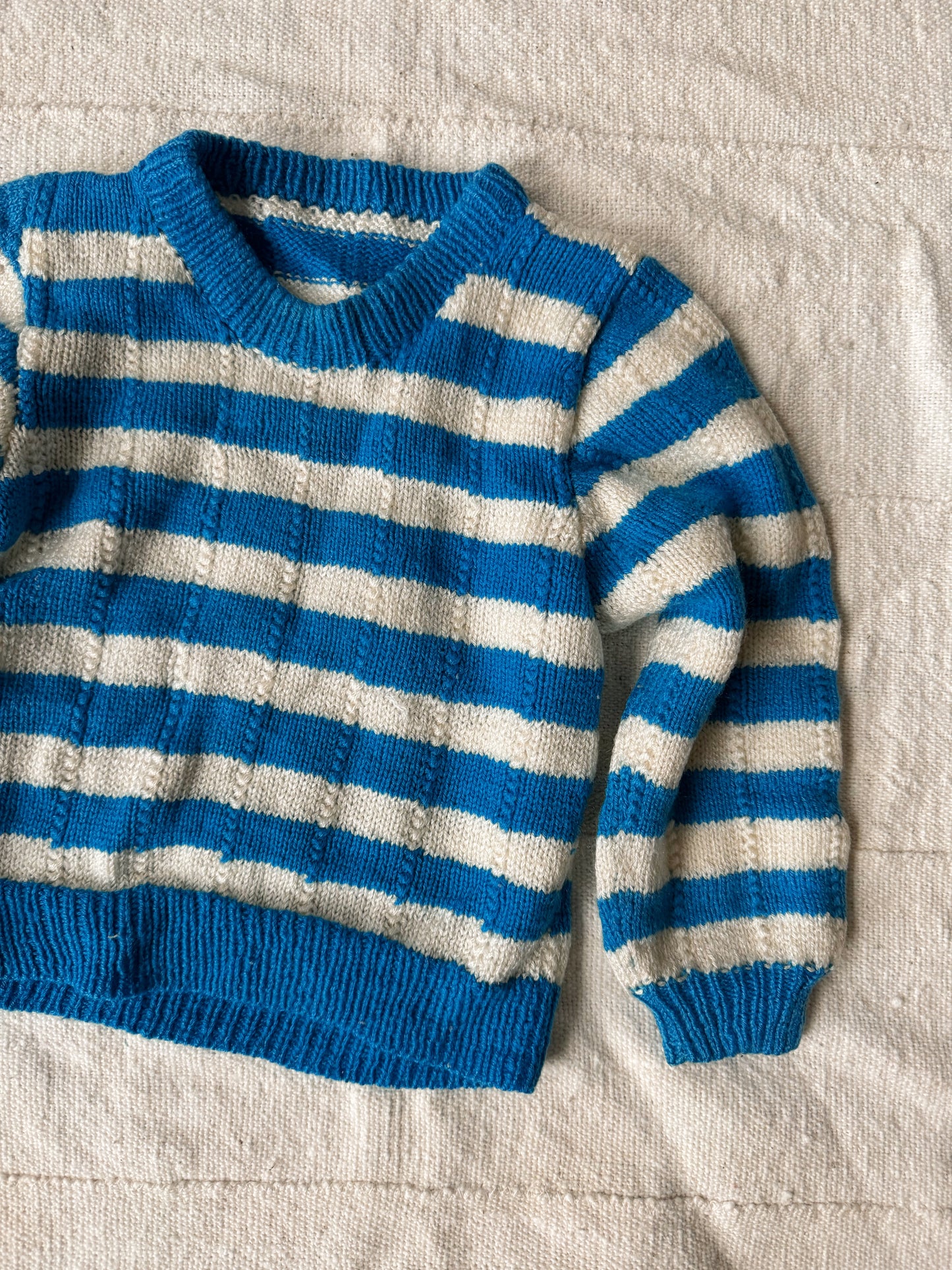 80s Blue and White Stripe Sweater (12m)