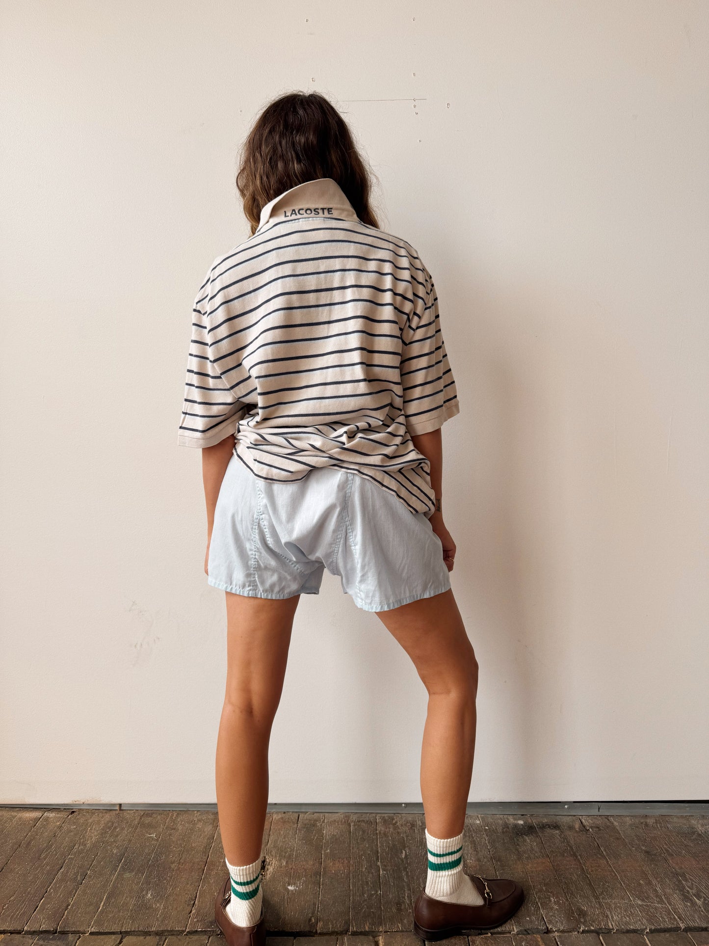 Beige 00s Striped Polo (XL)