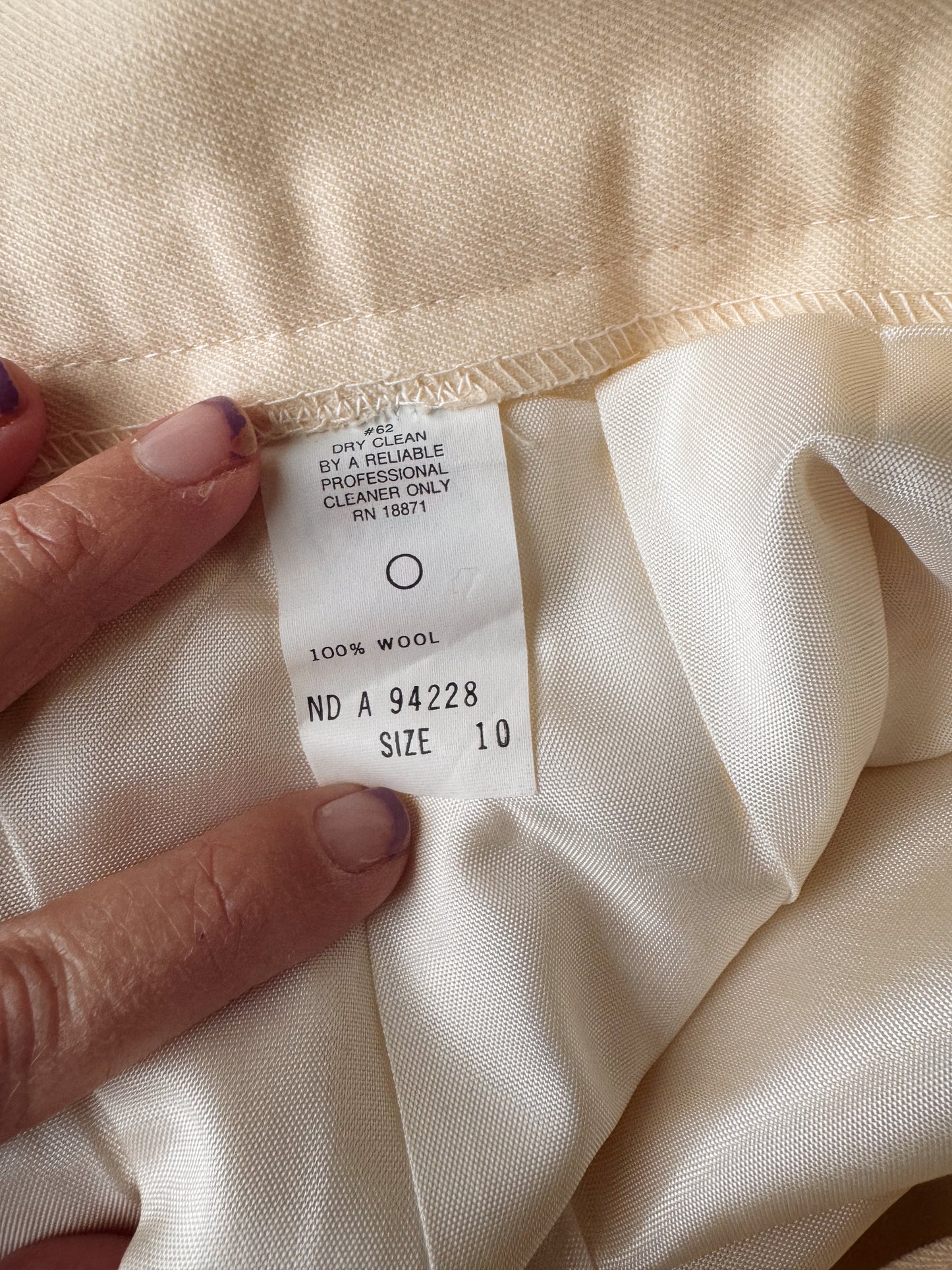 Ivory 90s Wool Trouser Pants (27)