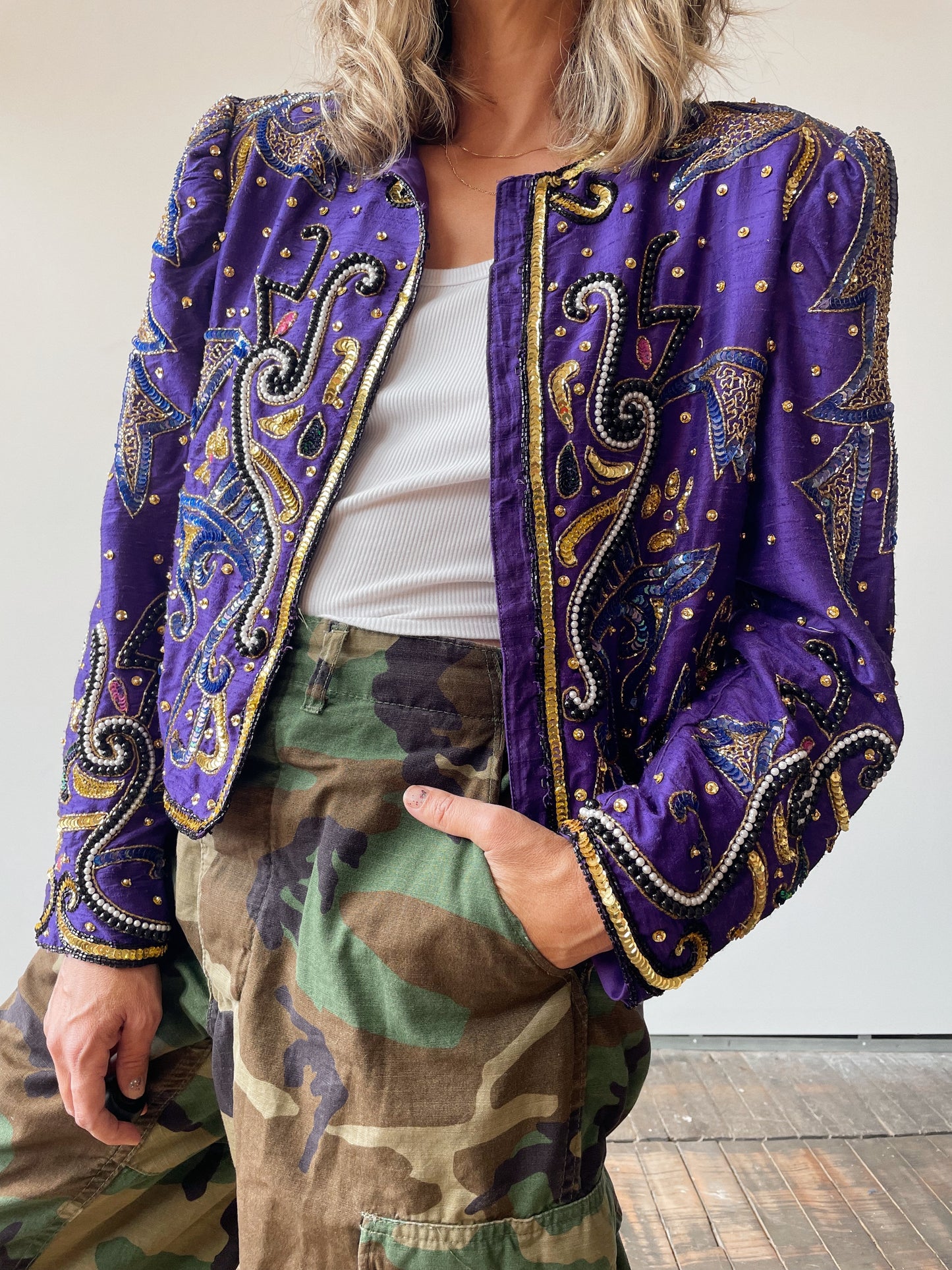 Kazar Beaded Cropped Jacket