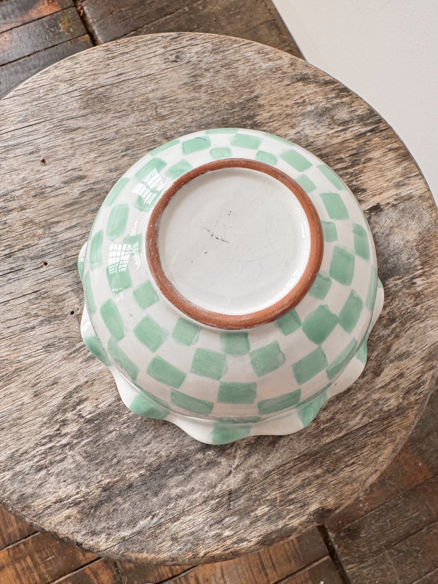 Gingham Scalloped Bowl