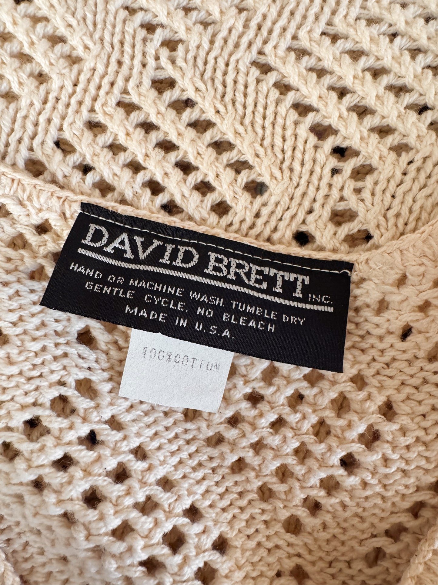 Knit 90s Sweater with Lace Collar (M)