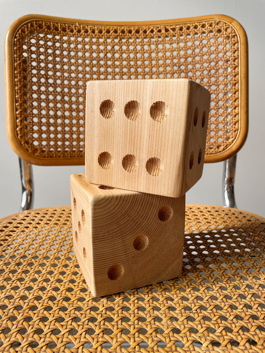Wooden Dice 5”, Set of 2