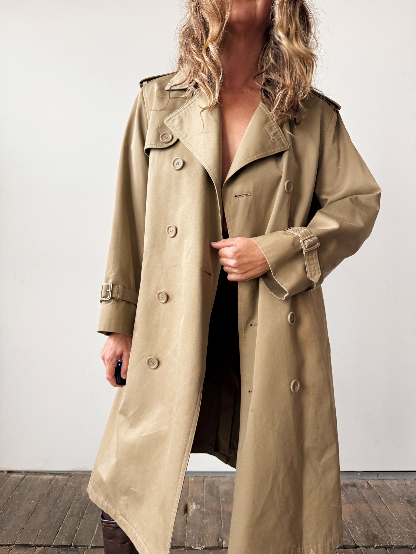 80s Camel Trench Coat (S)