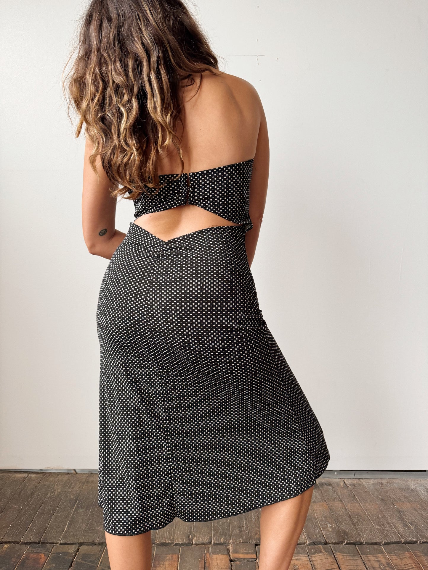 Strapless Dotted 90s Dress (M)