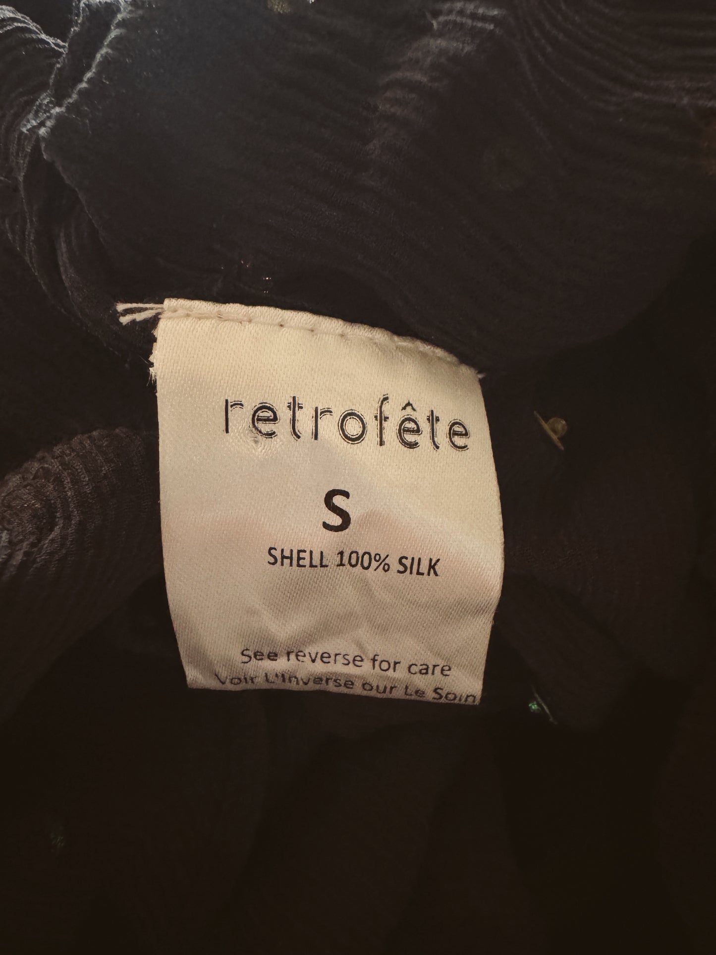 Silk Retrofête Sequin Rouche Contemporary Blouse (S)