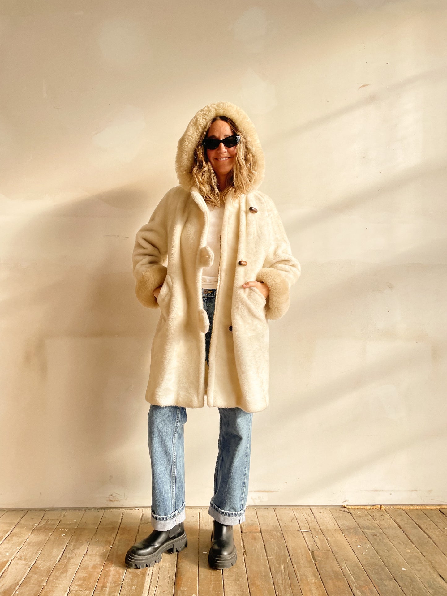 70s Faux Fur Zip Coat