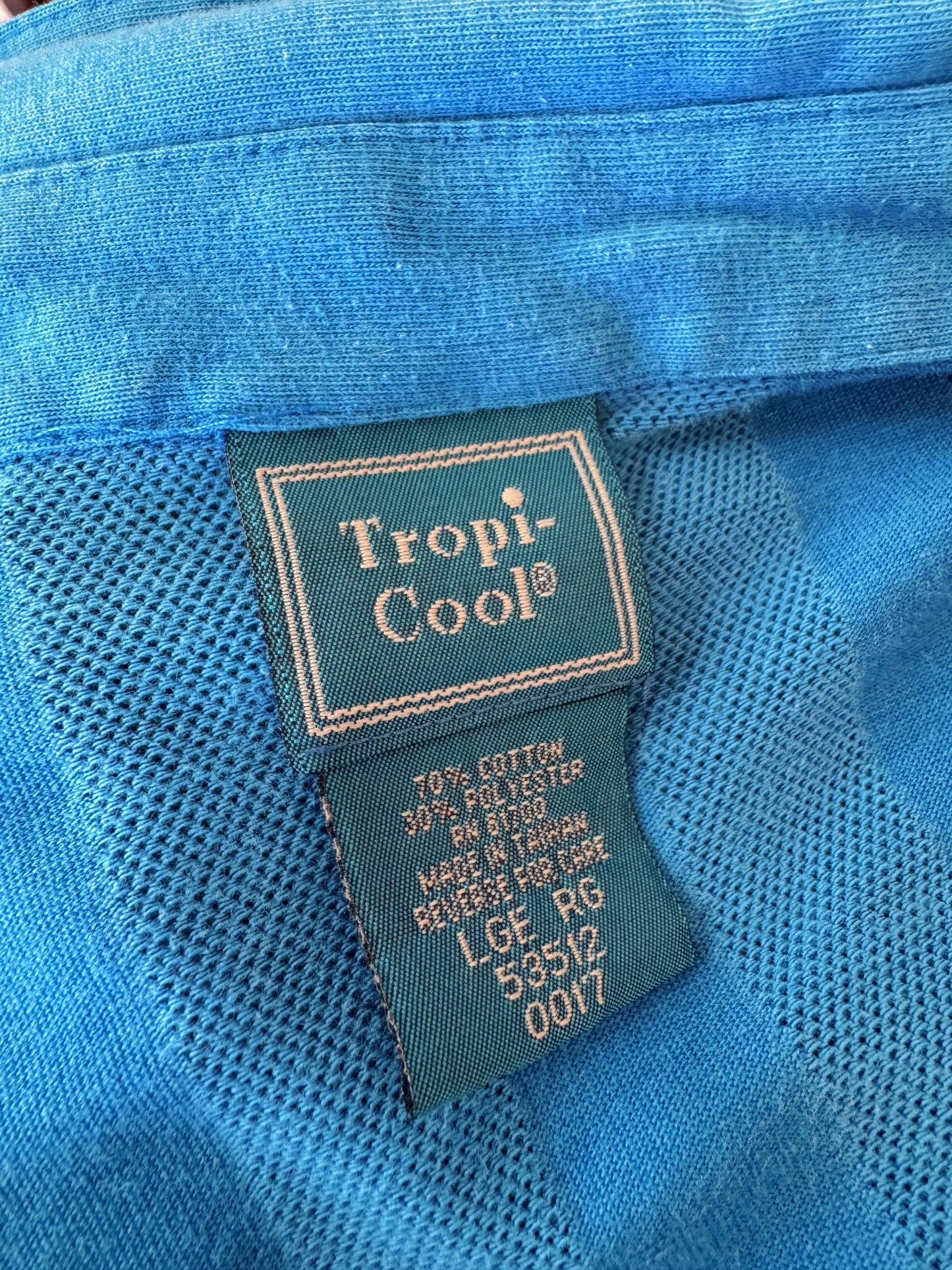 Tropi Cool Striped Cotton 90s Pool Polo (L)