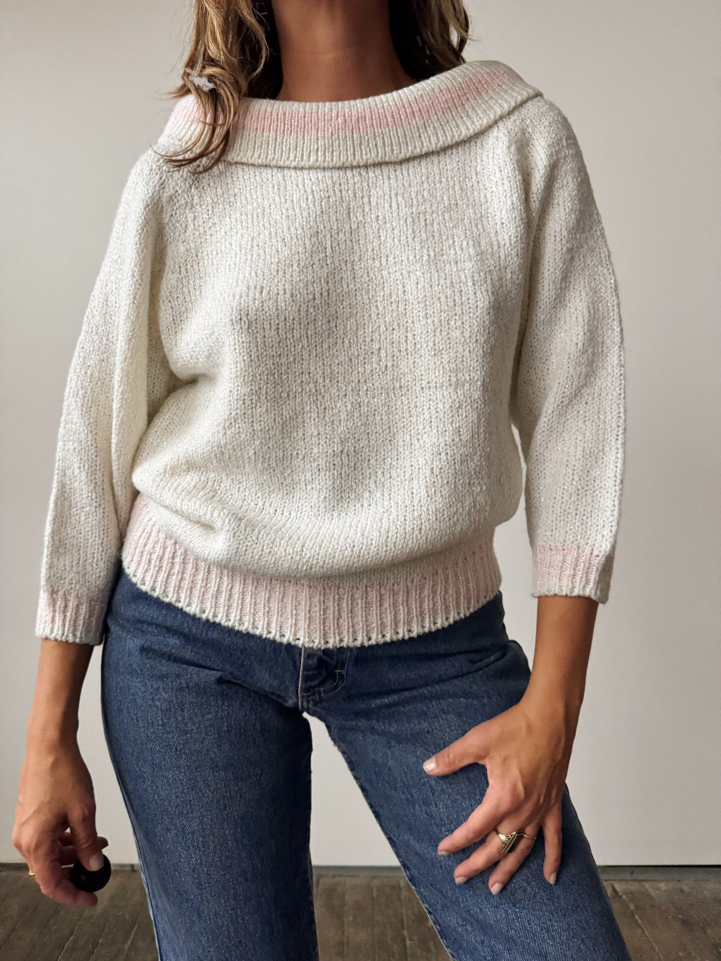 Hug Lurex Shoulder Sweater (M)