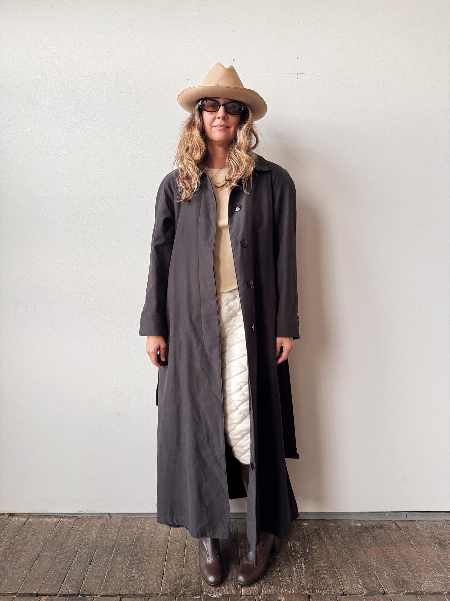 Harbor Soft Black 90s Trench Coat (S)