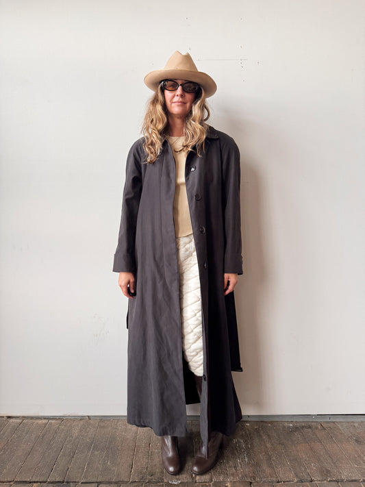 Harbor Soft Black 90s Trench Coat (S)