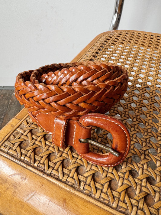 Leather Braided Belt (38")