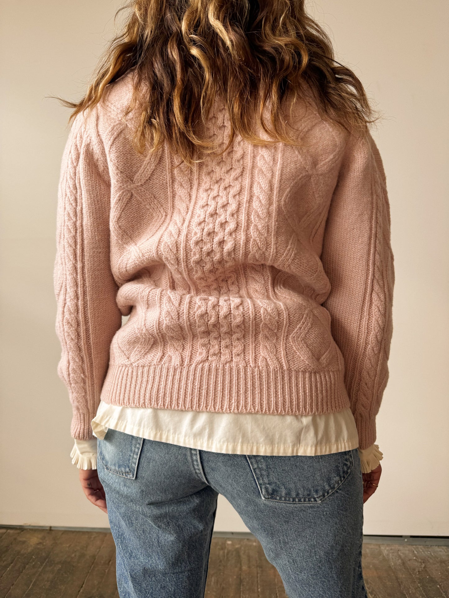 Wool Baby Pink Knit Sweater (M)