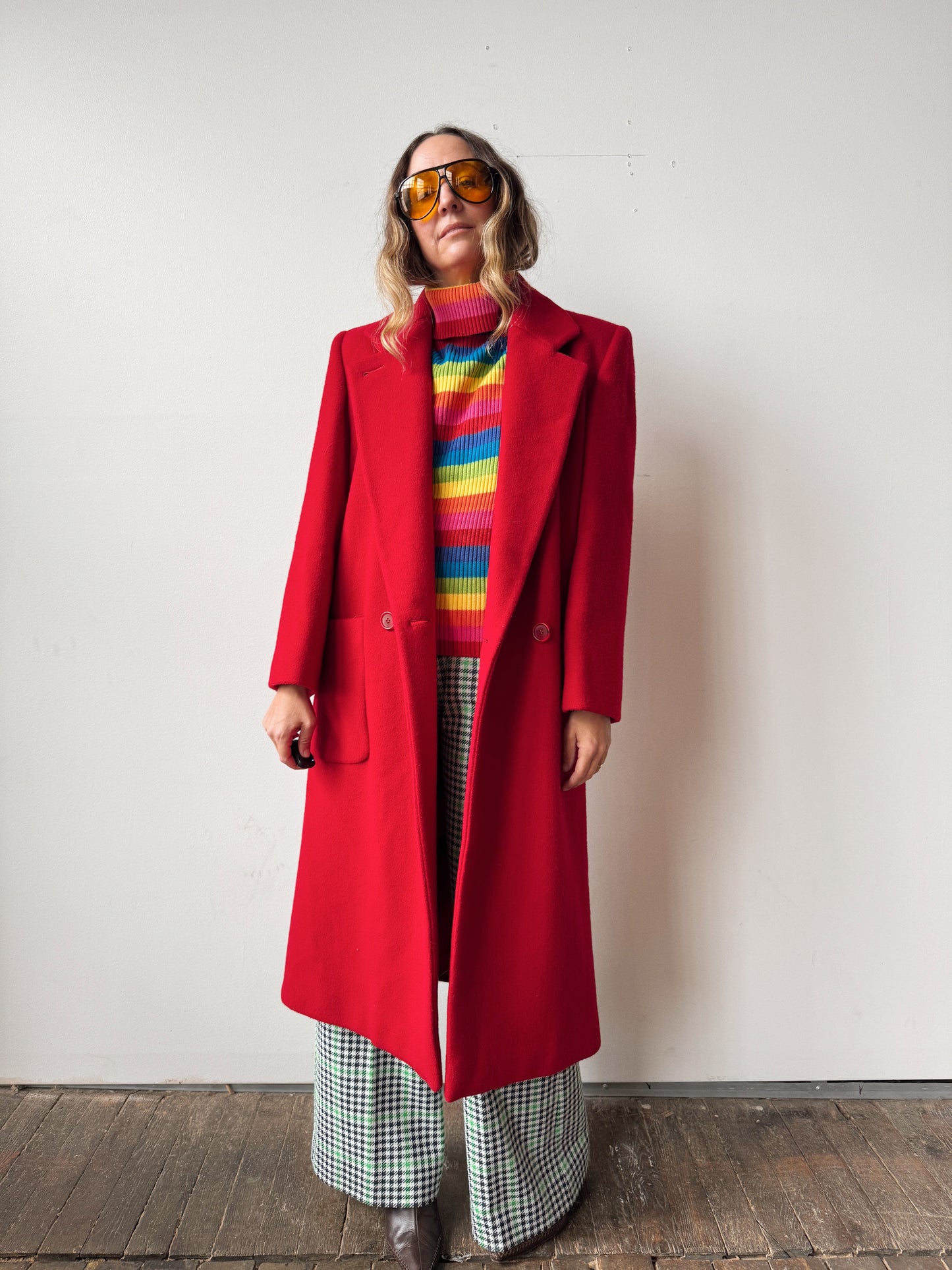 Red Wool 90s Overcoat (M)