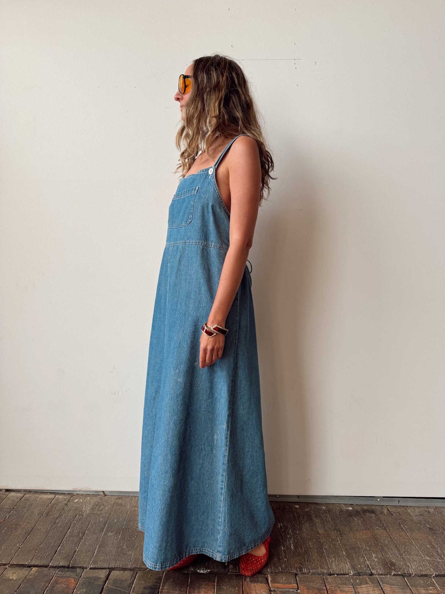 Harbor Sport Denim Apron Dress (L)