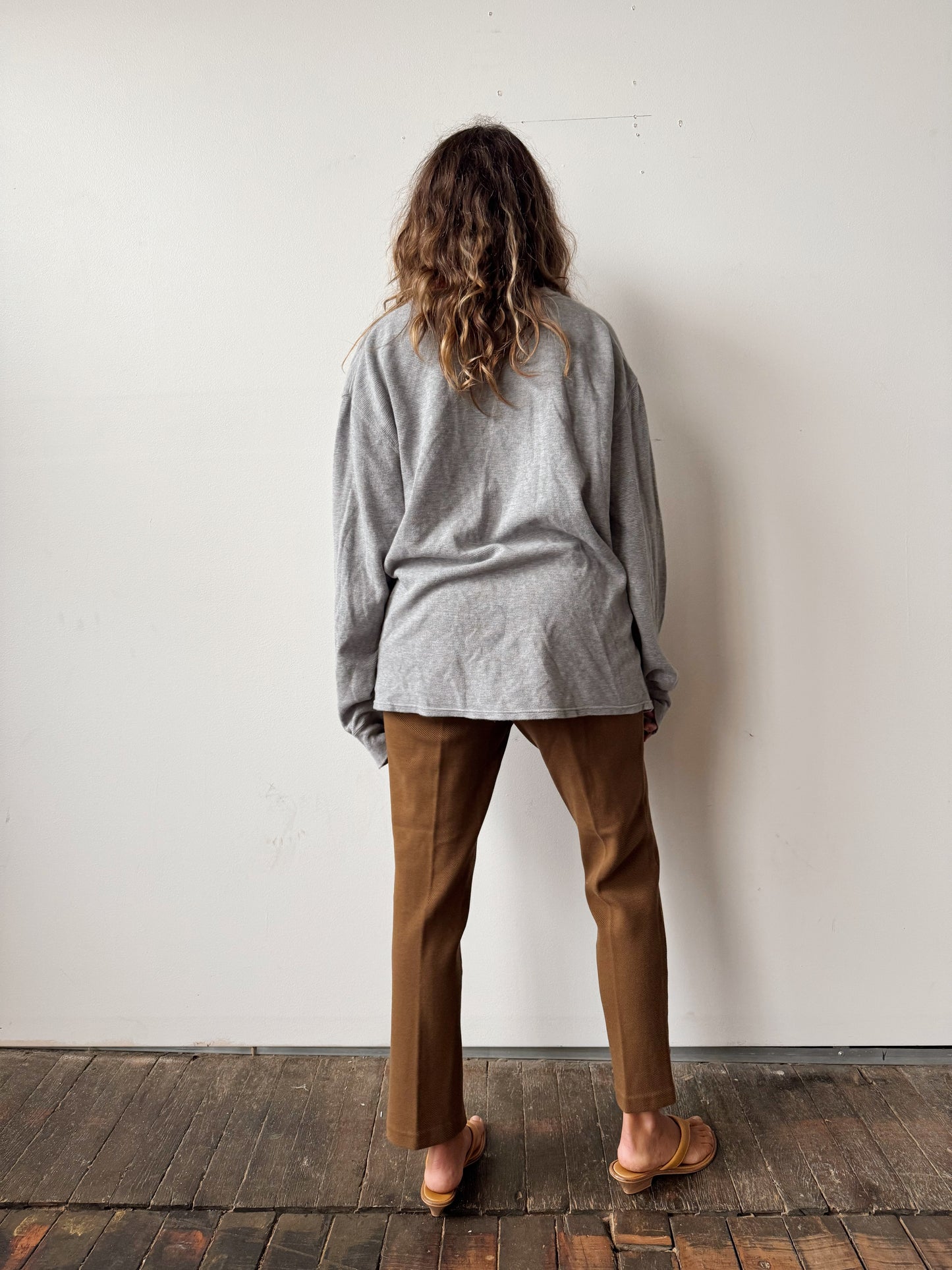 Polo Heather Grey Cotton Thermal (Mens XXL)