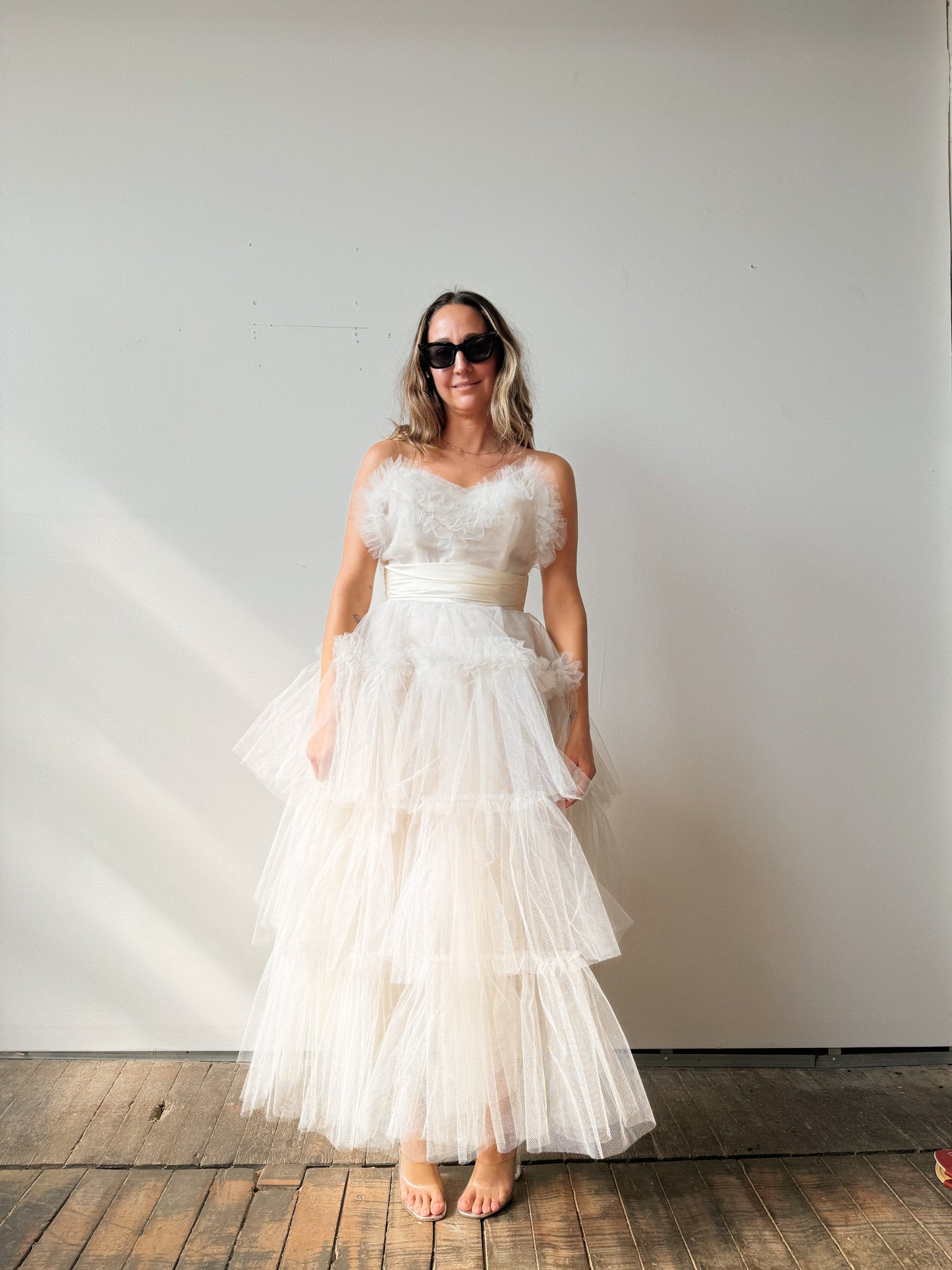 50s Tulle Tiered Cupcake Wedding Dress