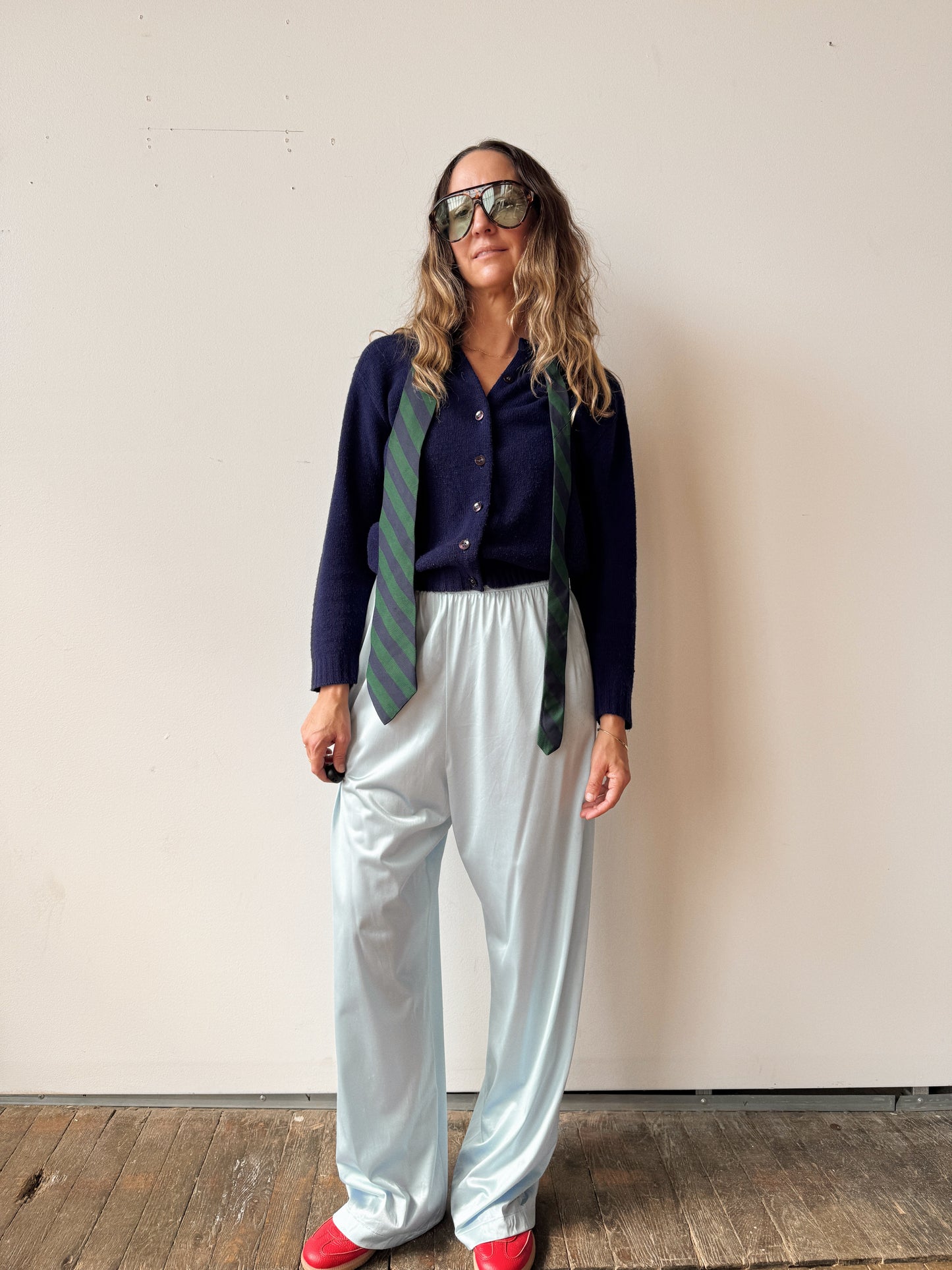 Baby Blue 80s Nylon Pajama Pant (L)