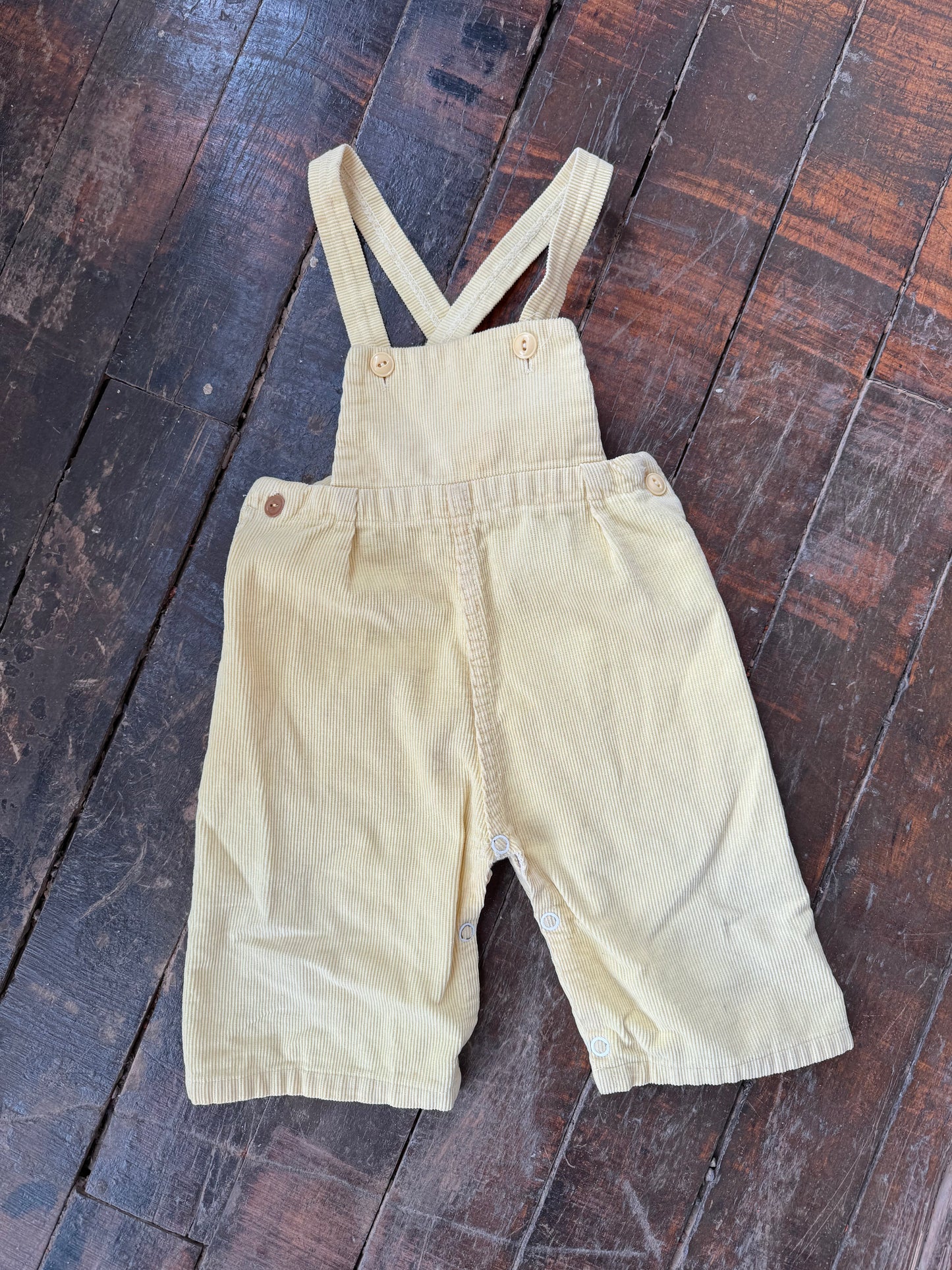 70s Yellow Corduroy Overalls (12mos)