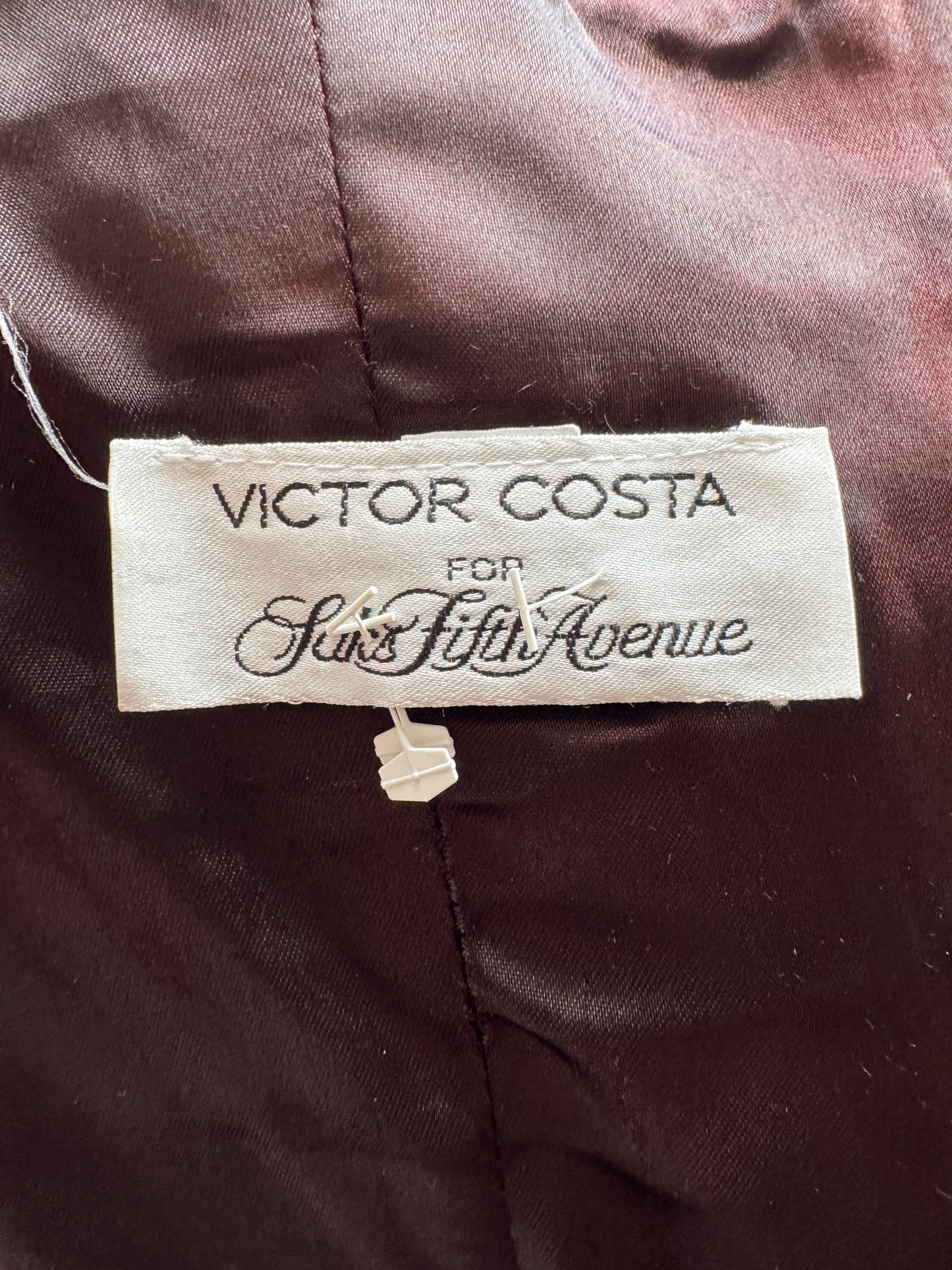 80s Vintage Victor Costa Strapless Velvet Draped Tulip Evening Dress (M)