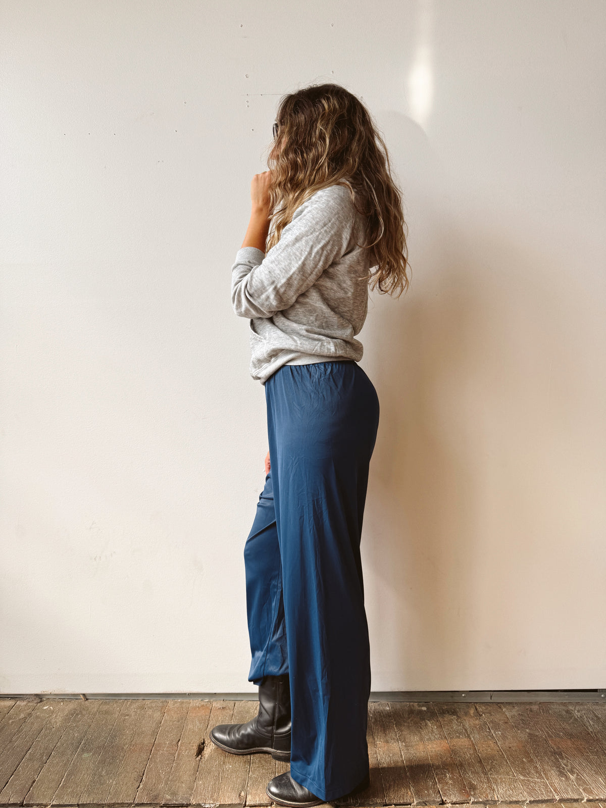 Blue Nylon Vanity Fair 80s Soft Pant (L)