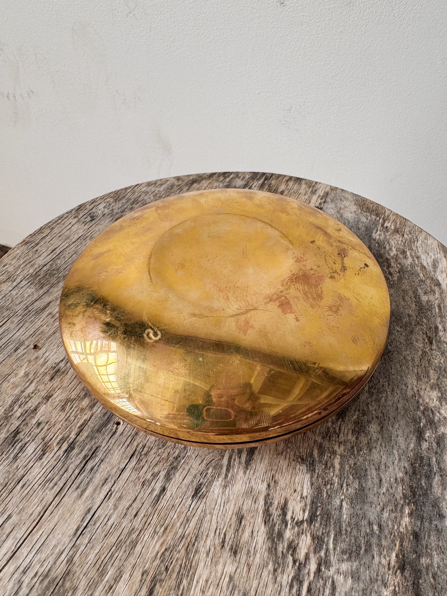 Lidded Brass Trinket 5" Dish