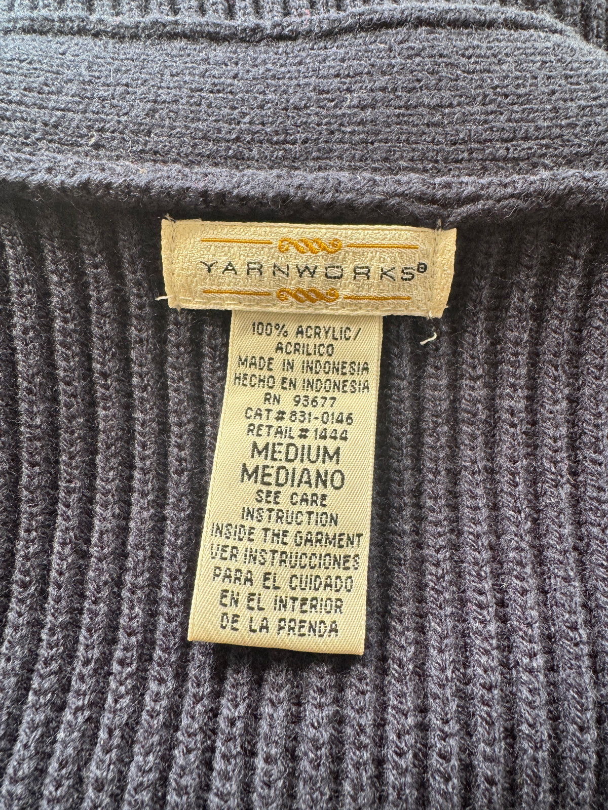Ribbed Navy 00s Cardigan (L)