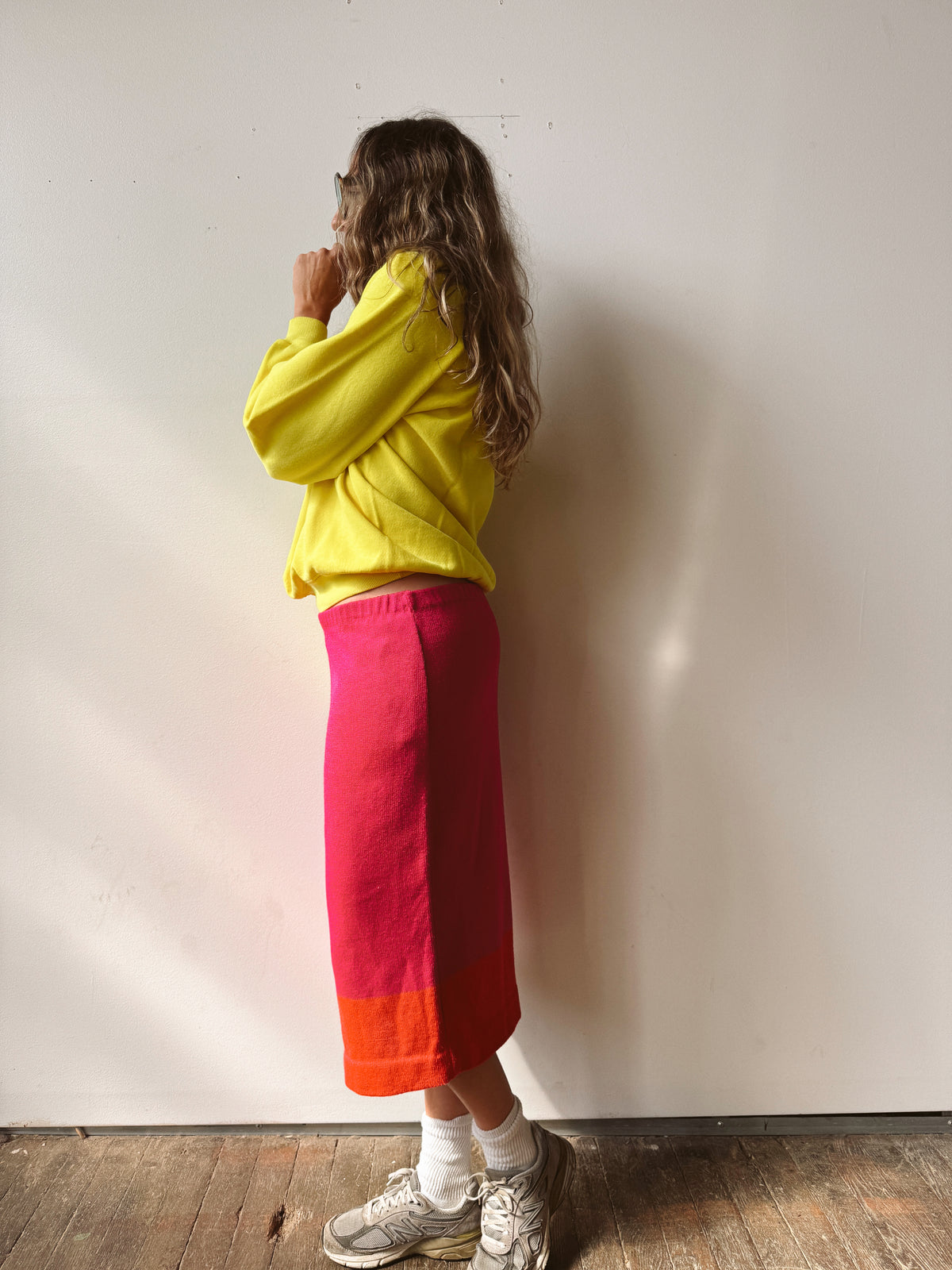Two-Tone Sunset Knit Pencil Skirt (32")