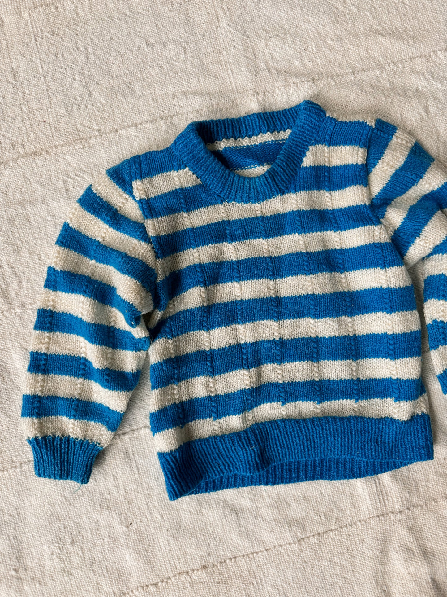 80s Blue and White Stripe Sweater (12m)