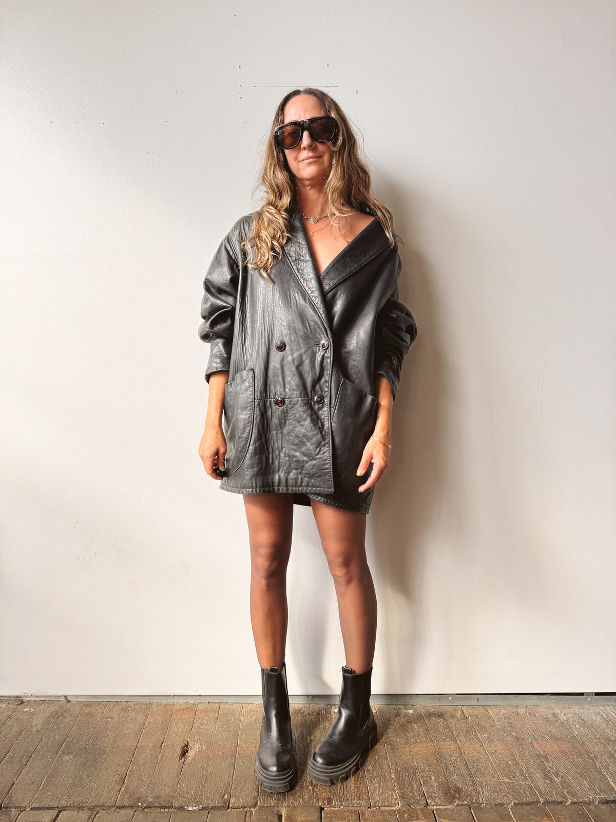 Mario Zeli 80s Vintage Leather Jacket (XL)